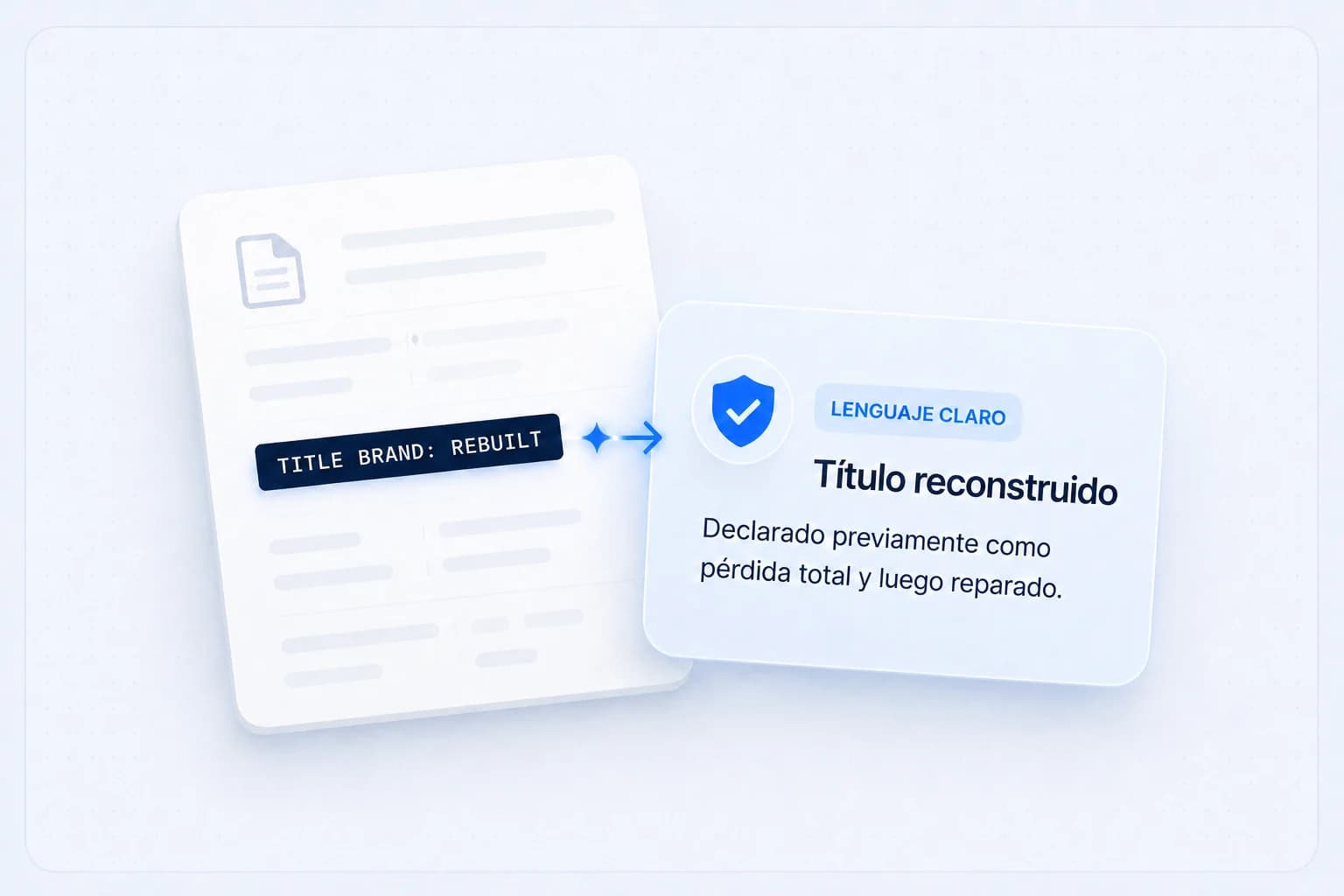 Un término del registro traducido a una explicación en lenguaje claro.