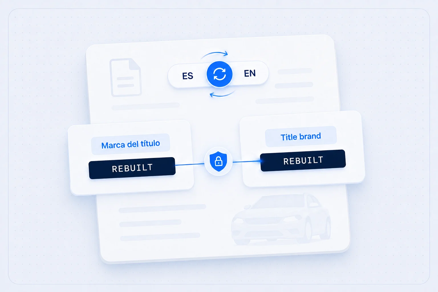 El mismo dato del registro mostrado en español y en inglés.